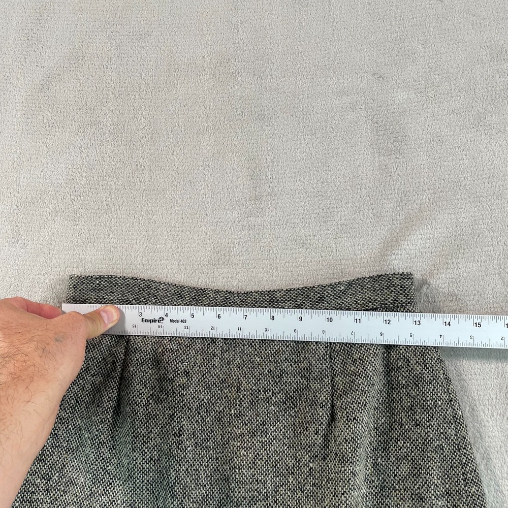 Vintage GAP Skirt & Jacket 2 Piece Set Women 4 Grey Wool Blend Pleated Tweed - Picture 11 of 16